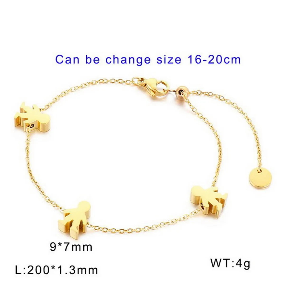 Cartoon Style Cartoon Character Titanium Steel 18K Gold Plated Bracelets In Bulk