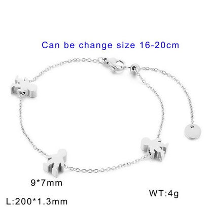 Cartoon Style Cartoon Character Titanium Steel 18K Gold Plated Bracelets In Bulk