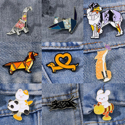 Cartoon Style Cartoon Dog Cat Alloy Unisex Brooches Collar Pin