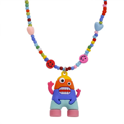 Cartoon Style Cartoon Plastic Resin Beaded Women's Pendant Necklace