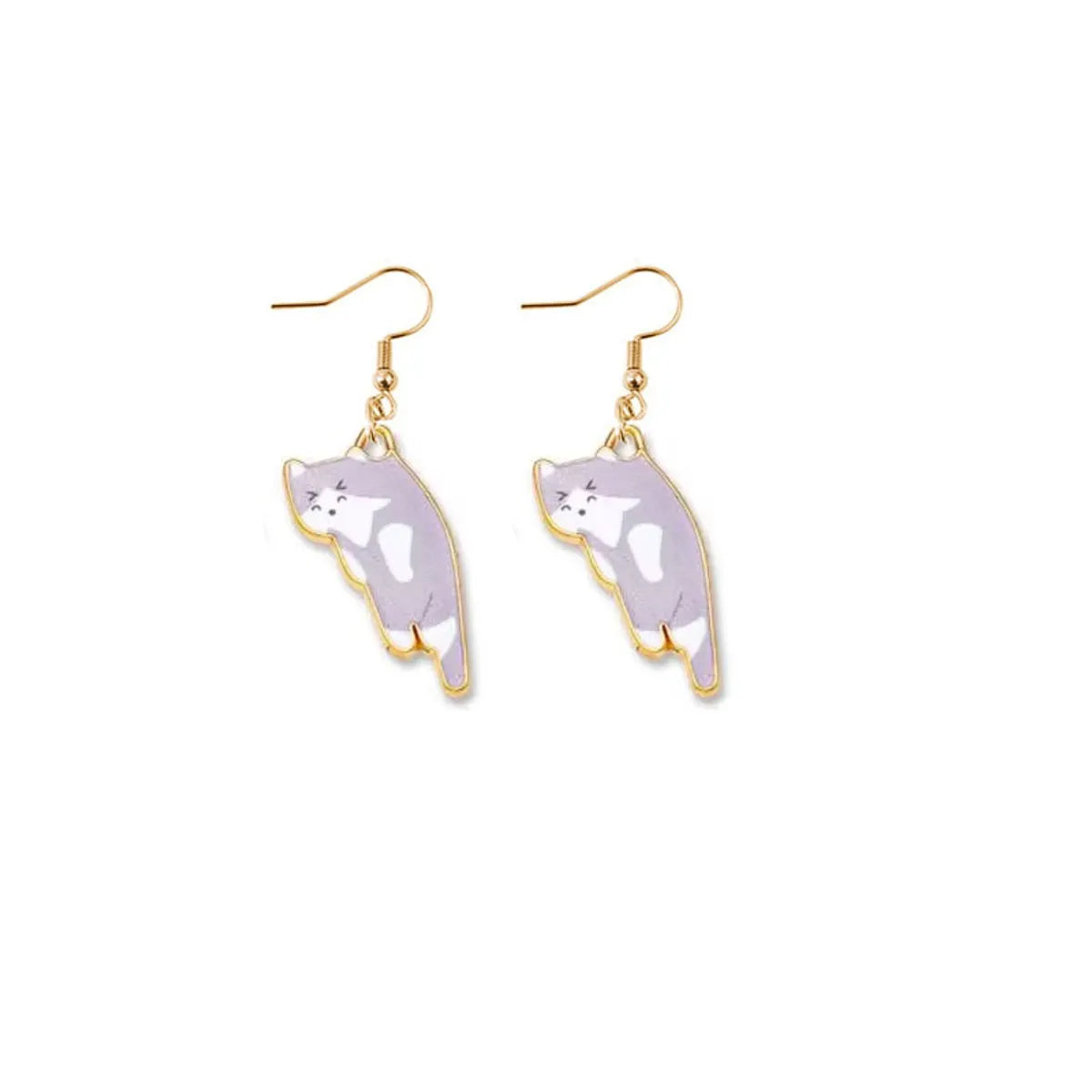 Cartoon Style Cat Alloy Enamel Women'S Drop Earrings