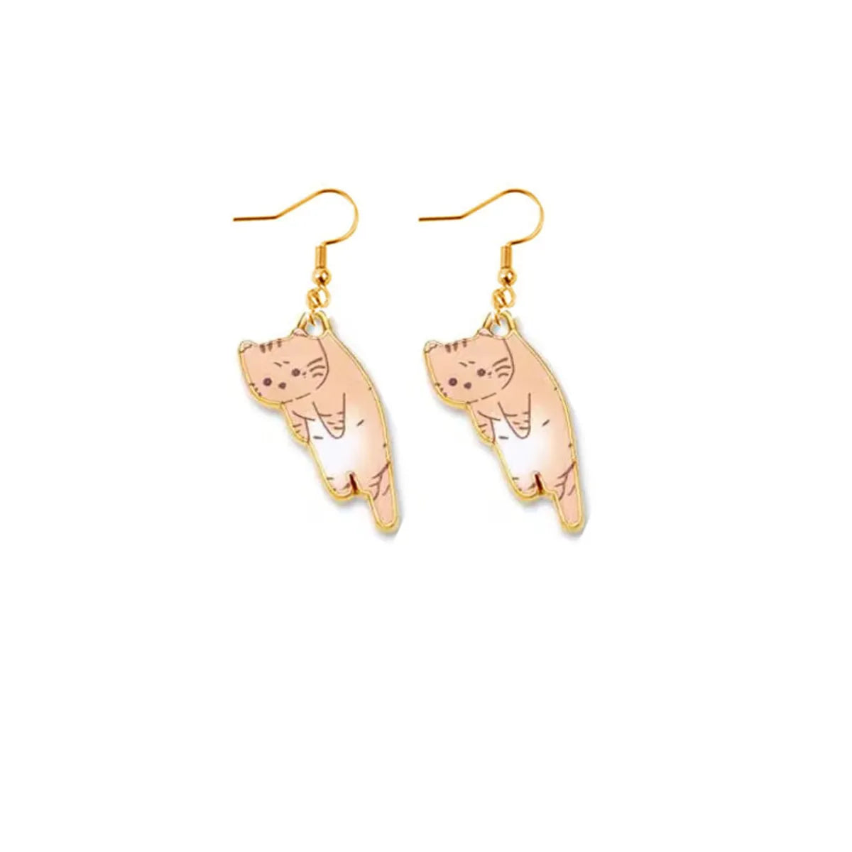 Cartoon Style Cat Alloy Enamel Women'S Drop Earrings