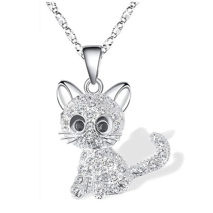 Cartoon Style Cat Alloy Plating Inlay Artificial Gemstones Women'S Necklace