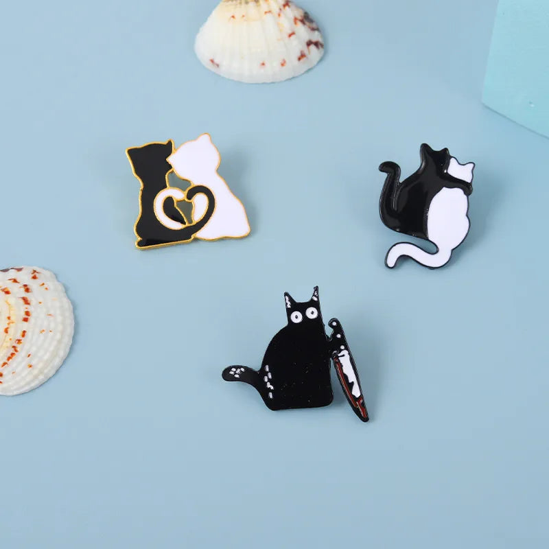 Cartoon Style Cat Alloy Stoving Varnish Unisex Brooches