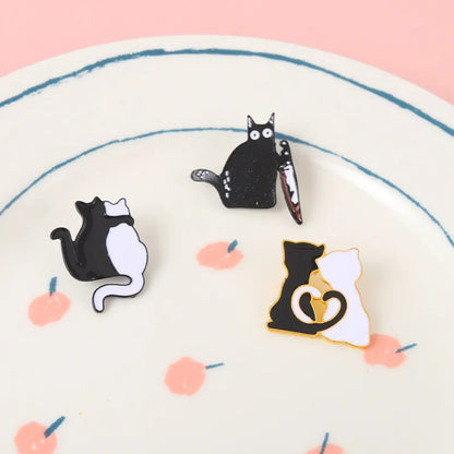 Cartoon Style Cat Alloy Stoving Varnish Unisex Brooches