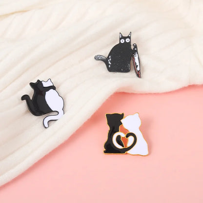 Cartoon Style Cat Alloy Stoving Varnish Unisex Brooches