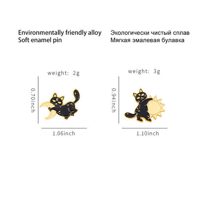 Cartoon Style Cat Alloy Stoving Varnish Unisex Brooches