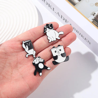 Cartoon Style Cat Alloy Stoving Varnish Unisex Brooches