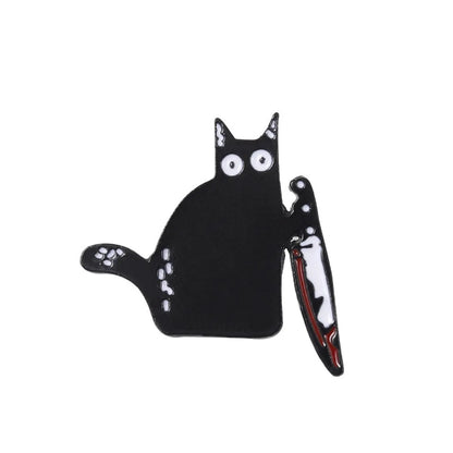 Cartoon Style Cat Alloy Stoving Varnish Unisex Brooches