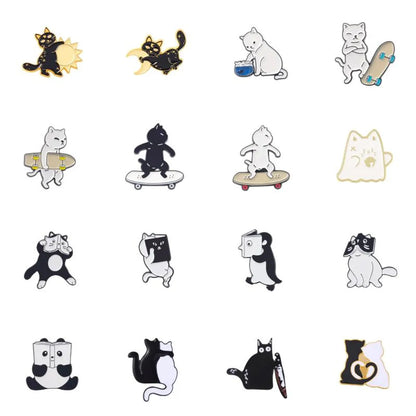 Cartoon Style Cat Alloy Stoving Varnish Unisex Brooches