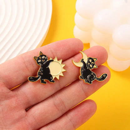 Cartoon Style Cat Alloy Stoving Varnish Unisex Brooches