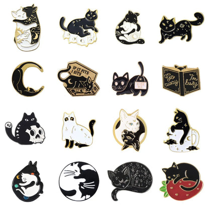 Cartoon Style Cat Alloy Stoving Varnish Unisex Brooches