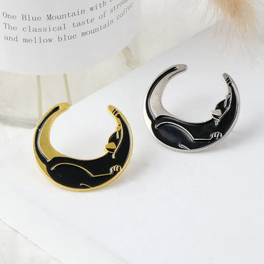 Cartoon Style Cat Alloy Stoving Varnish Unisex Brooches