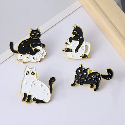 Cartoon Style Cat Alloy Stoving Varnish Unisex Brooches