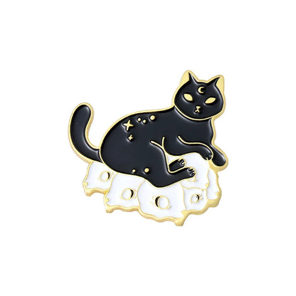 Cartoon Style Cat Alloy Stoving Varnish Unisex Brooches