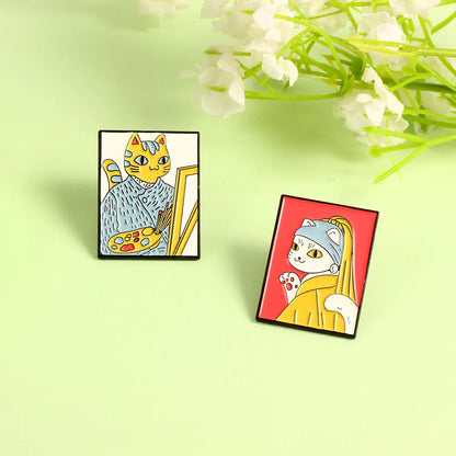 Cartoon Style Cat Alloy Unisex Brooches