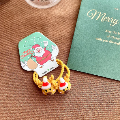 Cartoon Style Christmas Tree Bell Snowman Cloth Resin Hair Tie