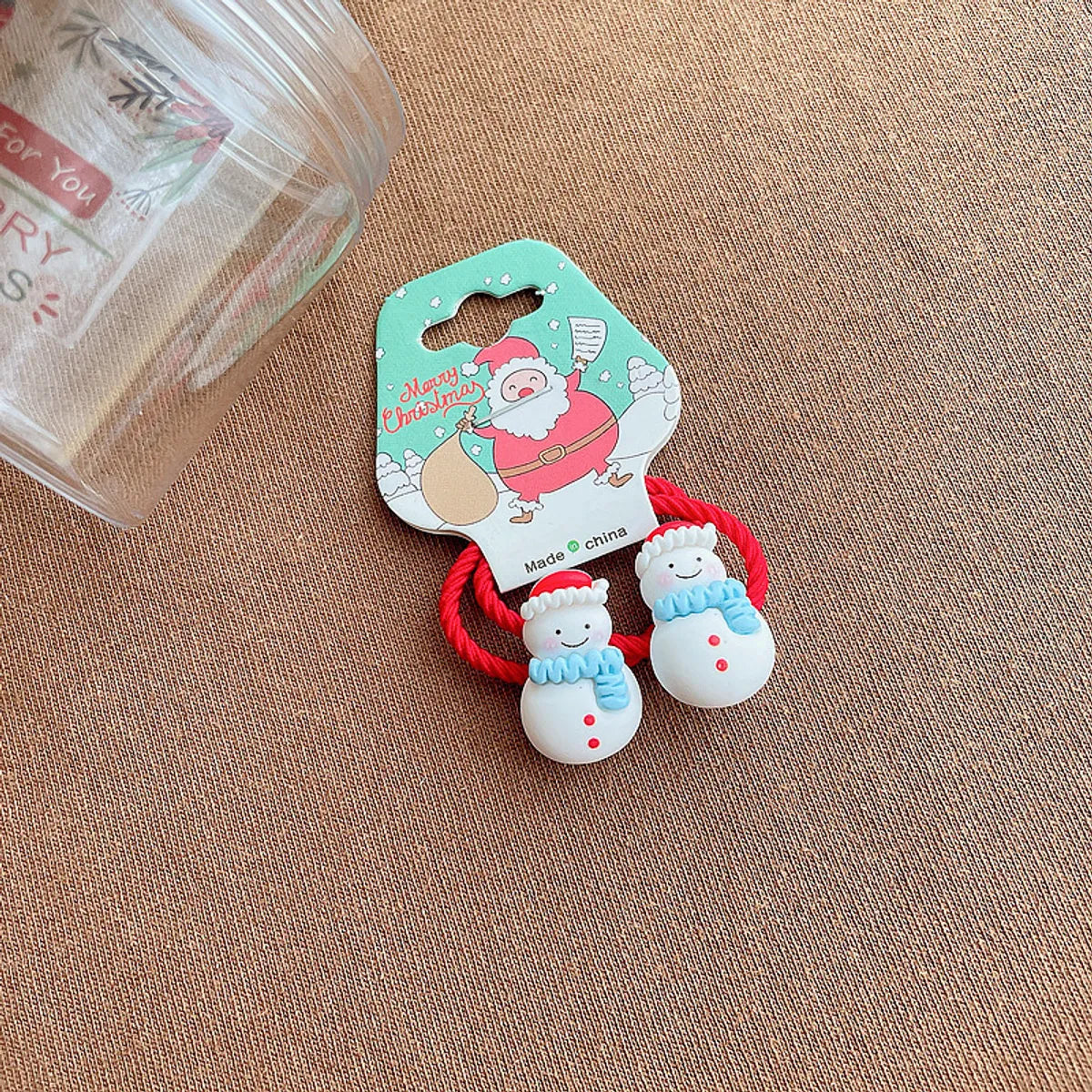 Cartoon Style Christmas Tree Bell Snowman Cloth Resin Hair Tie