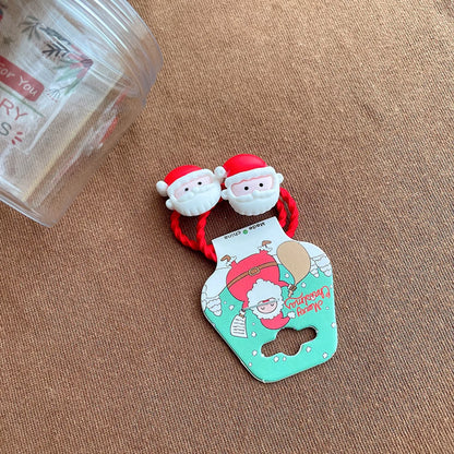 Cartoon Style Christmas Tree Bell Snowman Cloth Resin Hair Tie