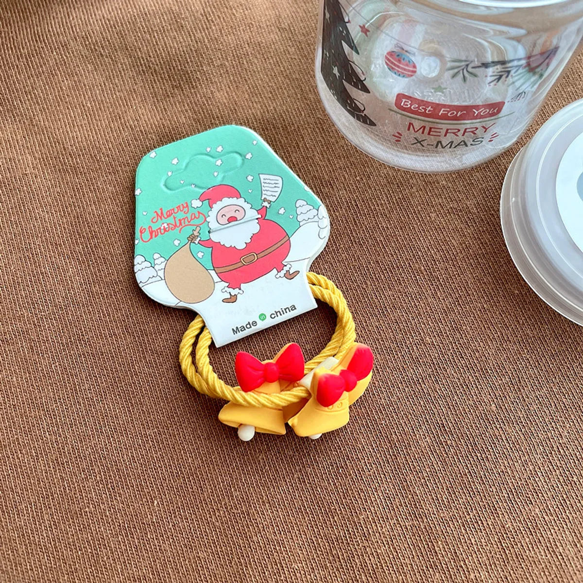 Cartoon Style Christmas Tree Bell Snowman Cloth Resin Hair Tie