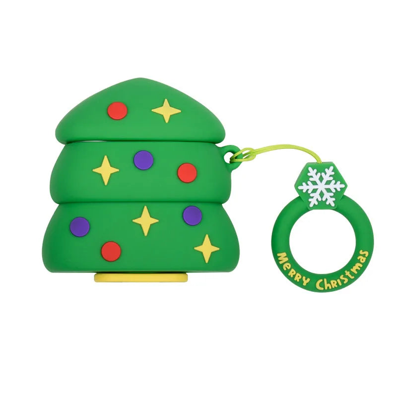 Cartoon Style Christmas Tree Santa Claus Elk Silica Gel Headset Protective Sleeve