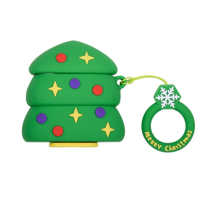 Cartoon Style Christmas Tree Santa Claus Elk Silica Gel Headset Protective Sleeve