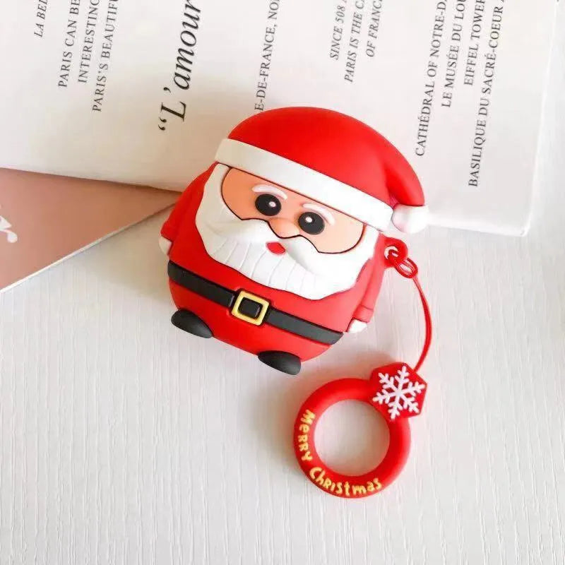 Cartoon Style Christmas Tree Santa Claus Elk Silica Gel Headset Protective Sleeve