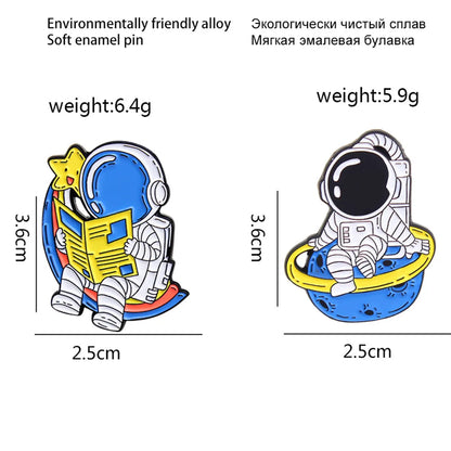 Cartoon Style Clouds Animal Astronaut Alloy Unisex Brooches