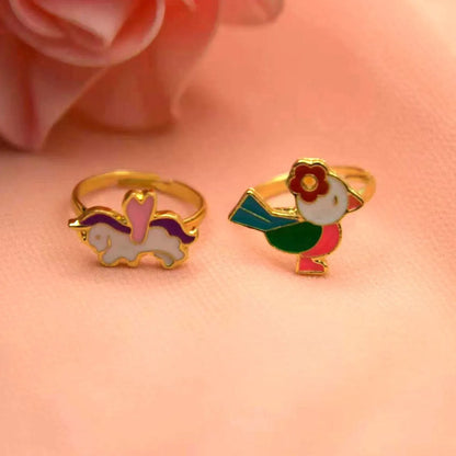 Cartoon Style Clouds Rabbit Fruit Alloy Plating Alloy Kid's Rings 1 Set