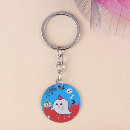 Cartoon Style Color Block 304 Stainless Steel Printing Halloween Keychain