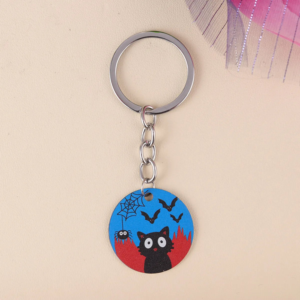 Cartoon Style Color Block 304 Stainless Steel Printing Halloween Keychain