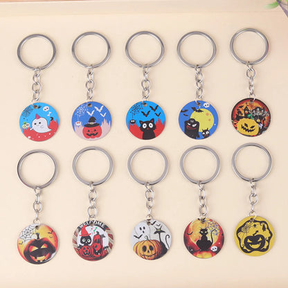 Cartoon Style Color Block 304 Stainless Steel Printing Halloween Keychain