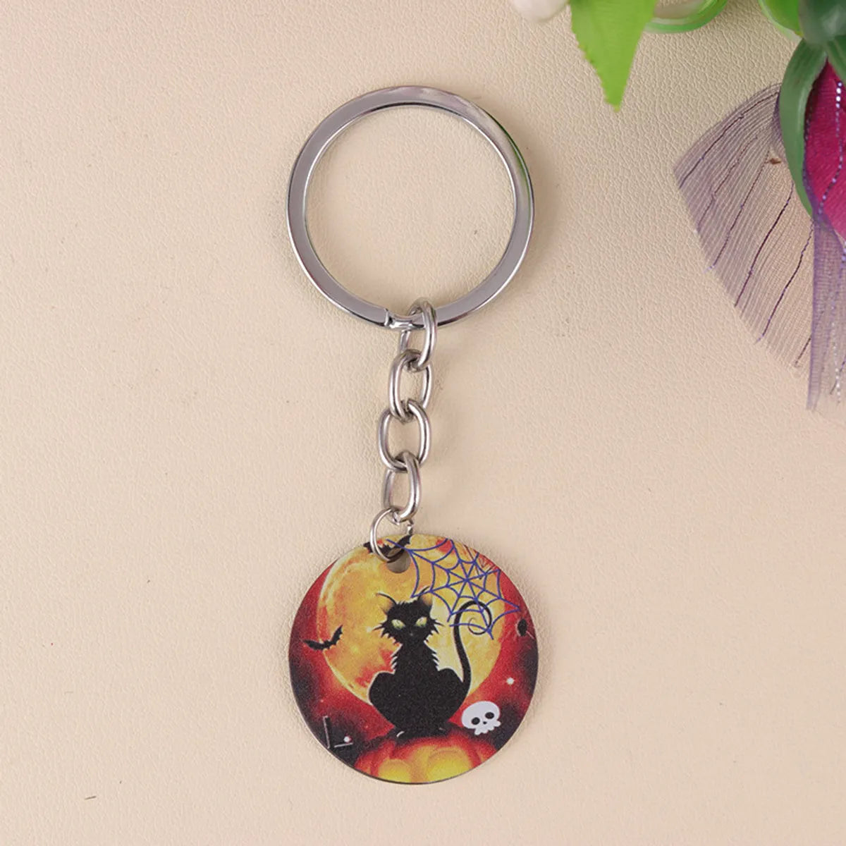 Cartoon Style Color Block 304 Stainless Steel Printing Halloween Keychain