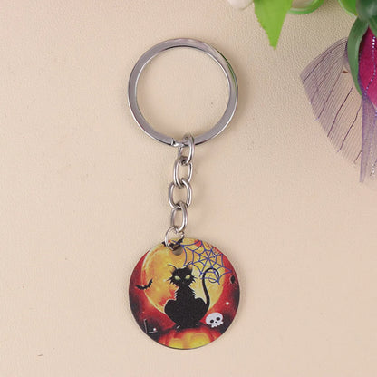 Cartoon Style Color Block 304 Stainless Steel Printing Halloween Keychain