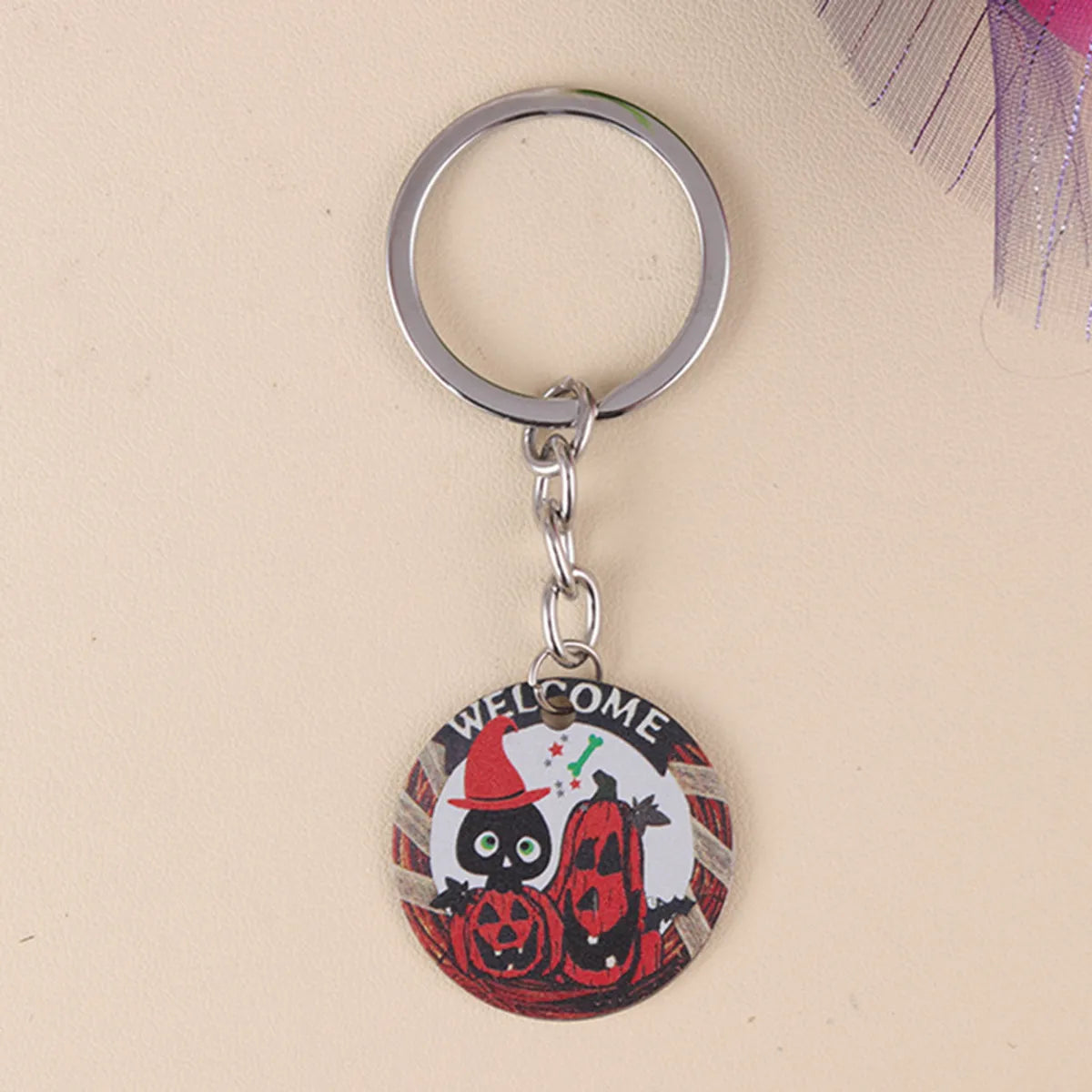 Cartoon Style Color Block 304 Stainless Steel Printing Halloween Keychain