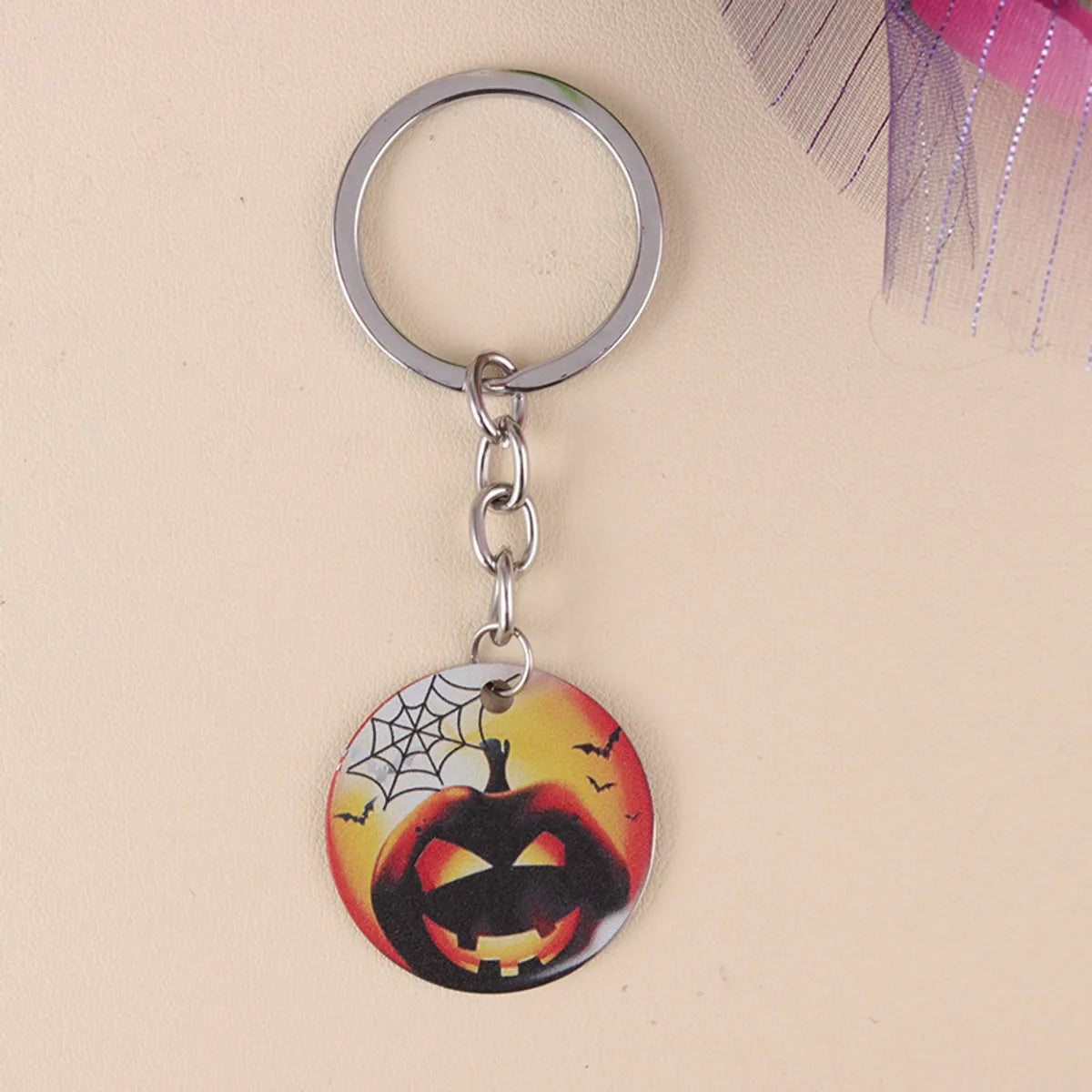 Cartoon Style Color Block 304 Stainless Steel Printing Halloween Keychain