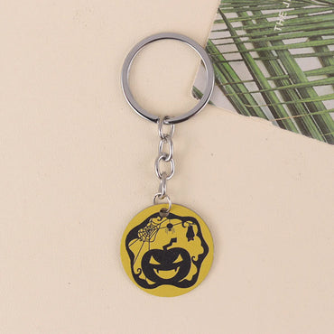 Cartoon Style Color Block 304 Stainless Steel Printing Halloween Keychain