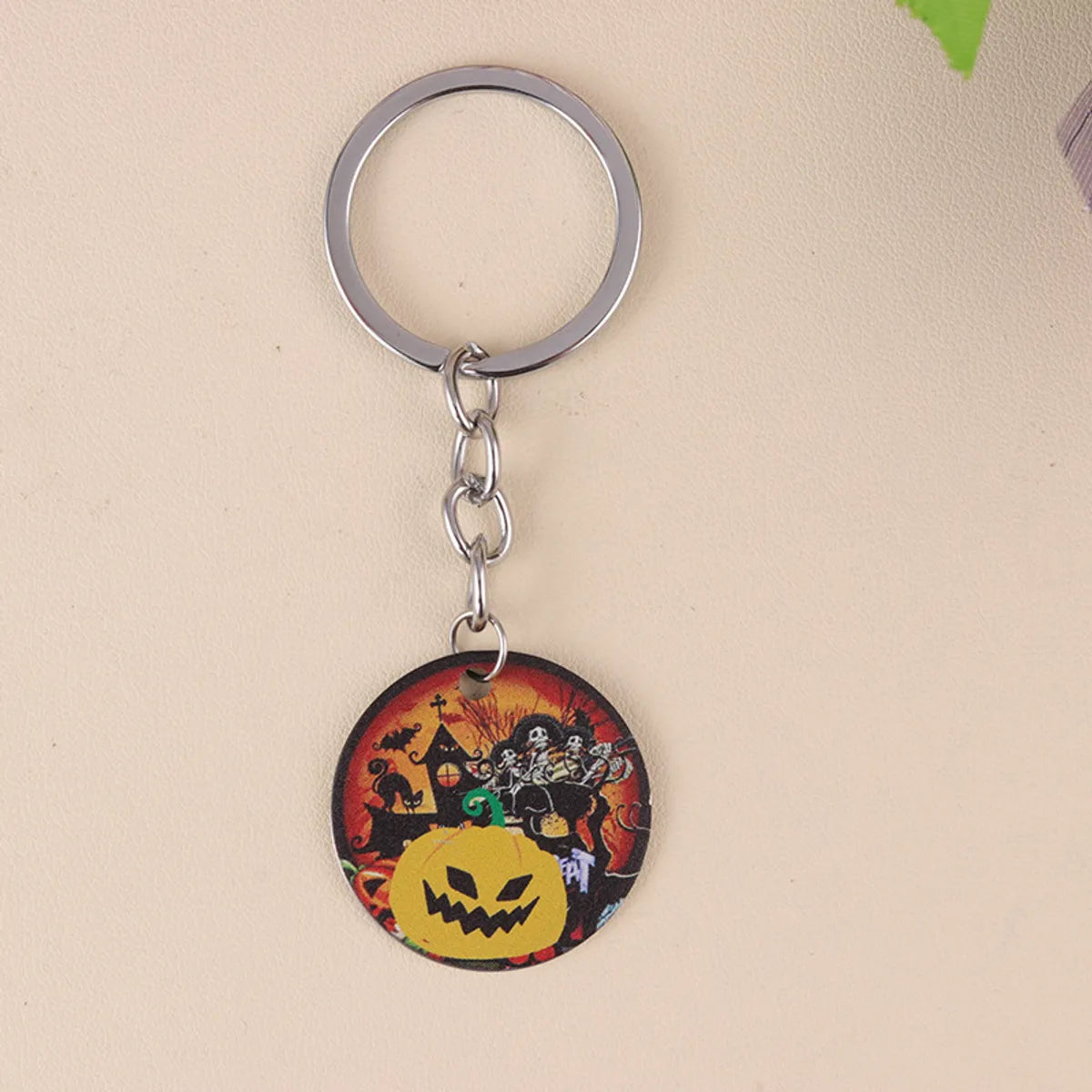 Cartoon Style Color Block 304 Stainless Steel Printing Halloween Keychain