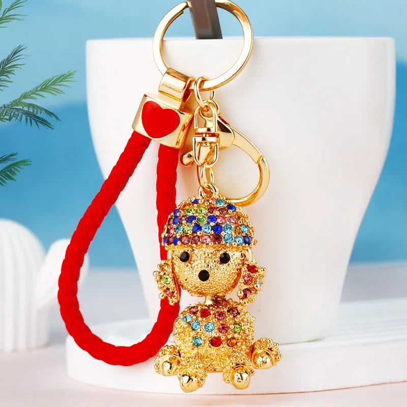 Cartoon Style Color Block Alloy Inlay Rhinestones Women'S Keychain