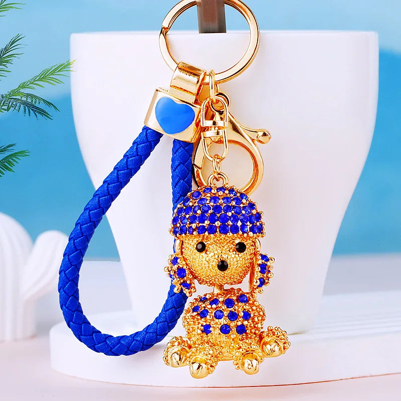 Cartoon Style Color Block Alloy Inlay Rhinestones Women'S Keychain