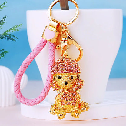 Cartoon Style Color Block Alloy Inlay Rhinestones Women'S Keychain