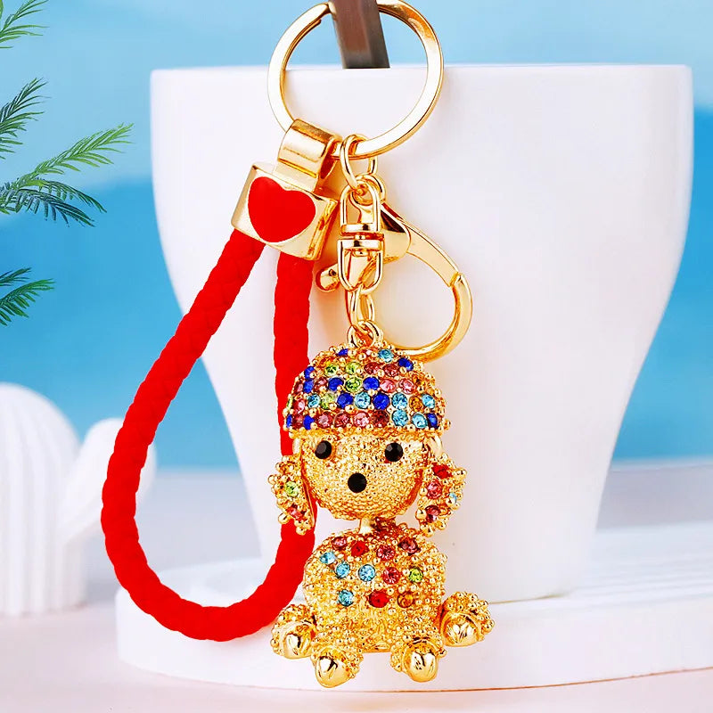 Cartoon Style Color Block Alloy Inlay Rhinestones Women'S Keychain