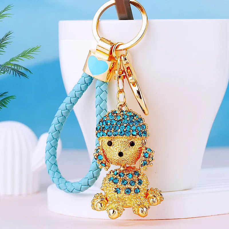 Cartoon Style Color Block Alloy Inlay Rhinestones Women'S Keychain