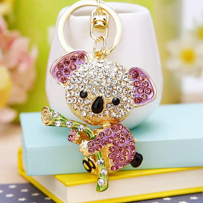 Cartoon Style Color Block Metal Inlay Rhinestones Women'S Keychain