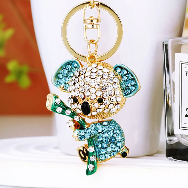 Cartoon Style Color Block Metal Inlay Rhinestones Women'S Keychain