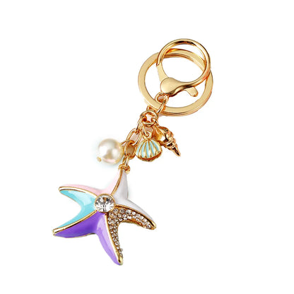 Cartoon Style Color Block Metal Inlay Rhinestones Women'S Keychain