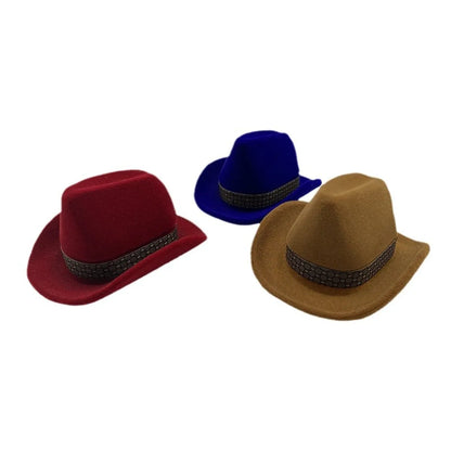 Cartoon Style Cowboy Hat Plastic Flocking Jewelry Boxes