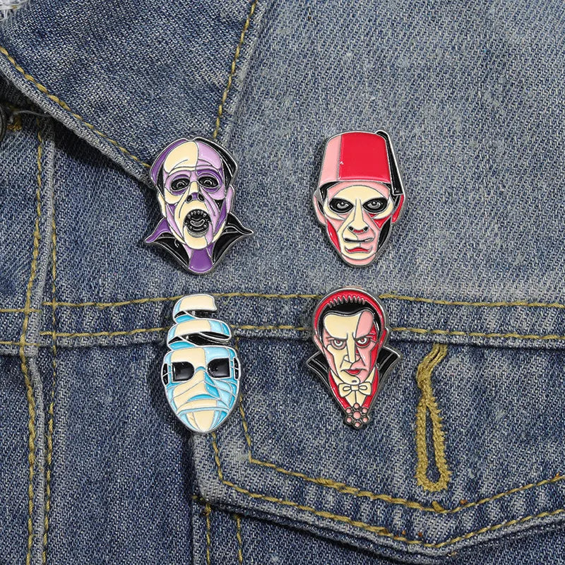 Cartoon Style Cowboy Style Demon Mask Alloy Stamping Stoving Varnish Plating Unisex Brooches