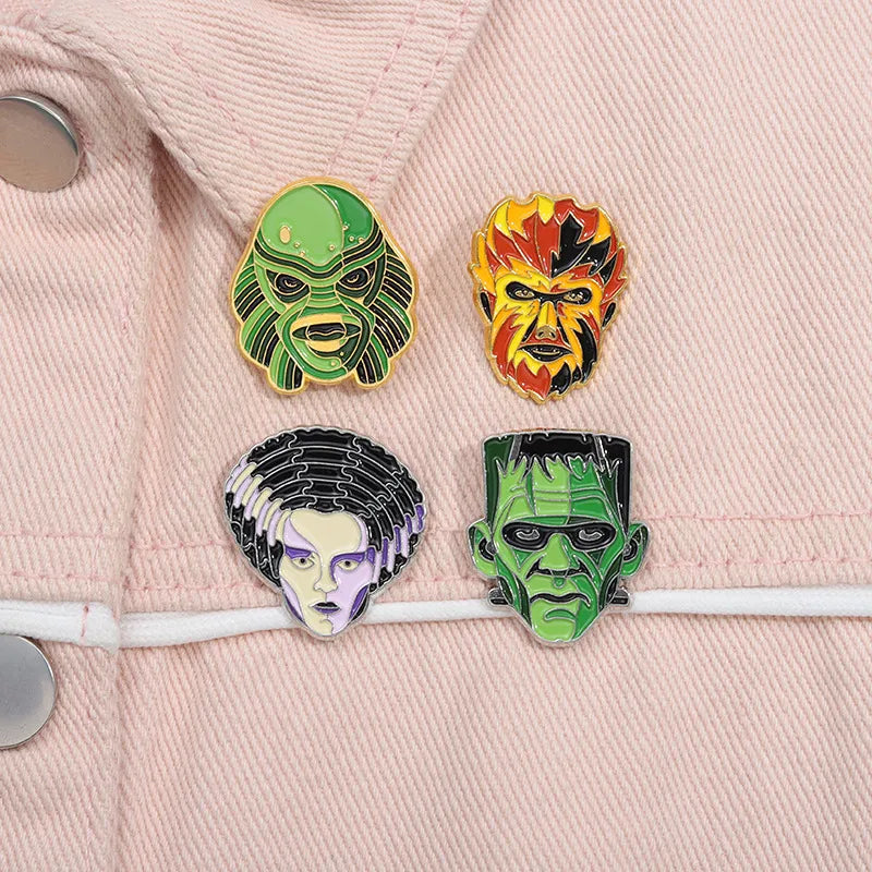 Cartoon Style Cowboy Style Demon Mask Alloy Stamping Stoving Varnish Plating Unisex Brooches