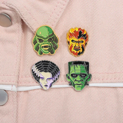 Cartoon Style Cowboy Style Demon Mask Alloy Stamping Stoving Varnish Plating Unisex Brooches